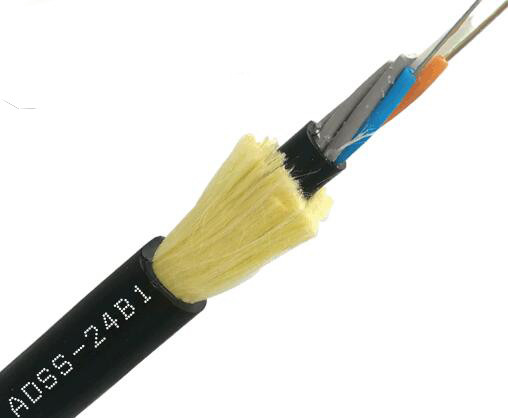 Cáp quang G652D ADSS Tất cả điện môi tự hỗ trợ Cáp quang 24 lõi trên không
