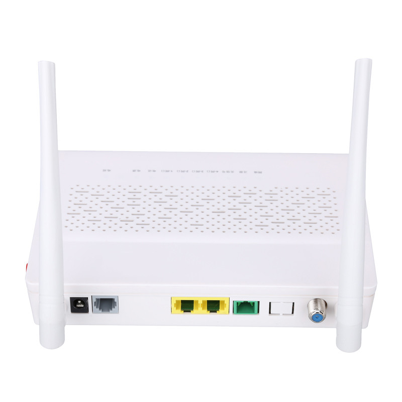 Đa chức năng 2.4GHz XPON ONU 1FE 1GE WIFI POTS CATV Màu trắng FTTH ONU ONT