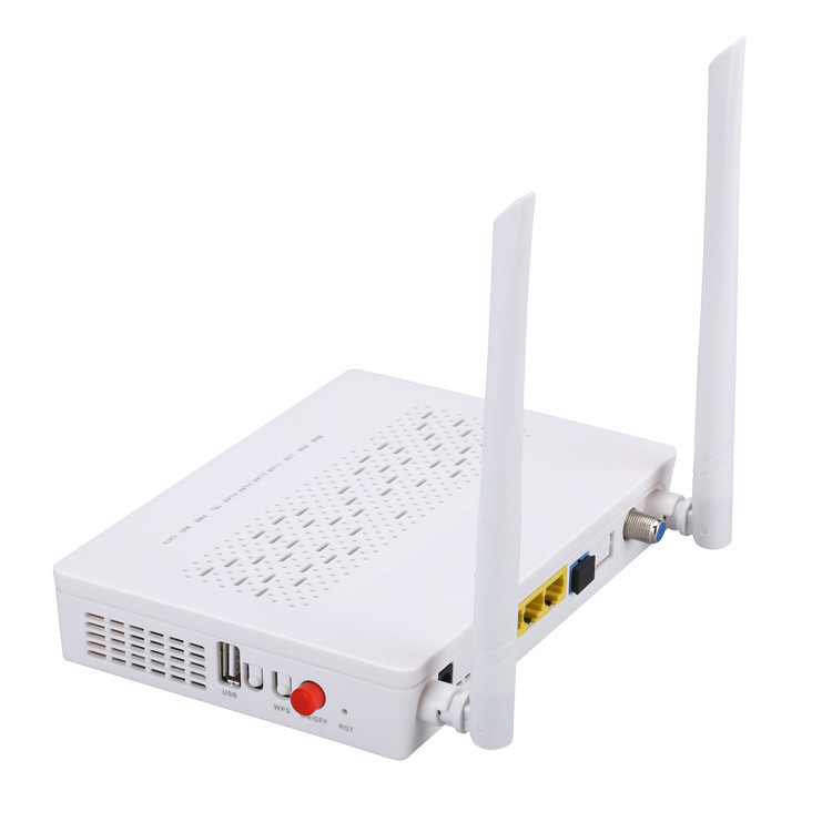 TX 1310nm RX 1490nm FTTH ONU ONT 3FE 1GE WIFI CHẬU CATV 2T2R Chế độ 5DBI Tần số tăng 2,4G