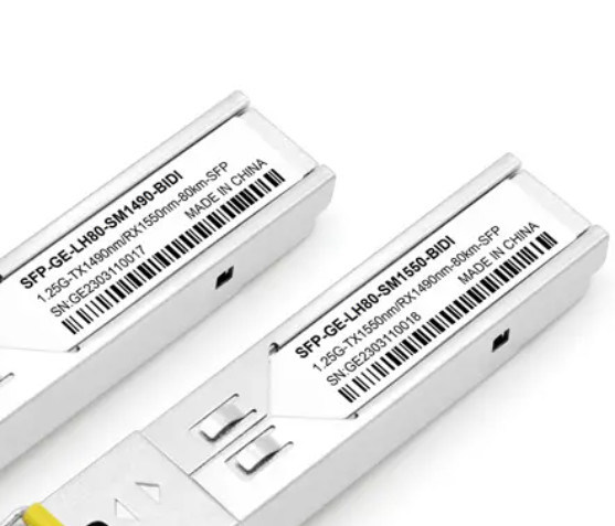 Bộ thu phát quang SFP 1,25G 80km Đầu nối SC 1490/1550nm Nhà sản xuất BIDI OEM