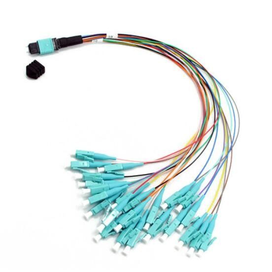 OM3 24 Core MM sợi quang MPO, 0,9mm MPO đến cáp quang LC
