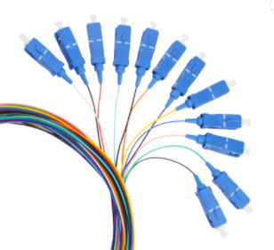 12 lõi Sợi quang 1M Pigtail SC / UPC cho viễn thông