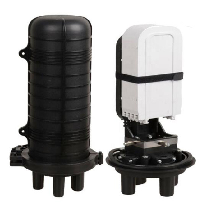 Ip68 24 48 96core Vòng bít kín co nhiệt thẳng đứng sợi quang 1 đầu vào 3 đầu ra