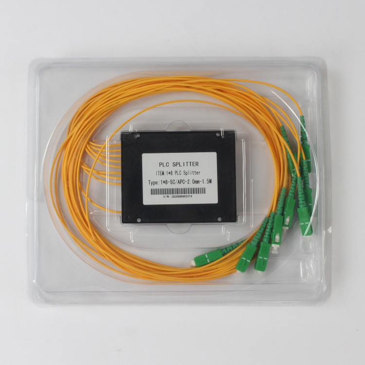 Bộ chia sợi quang 2.0MM 1 X 8 Bộ chia PLC SC APC Box Branch 1.5Meter
