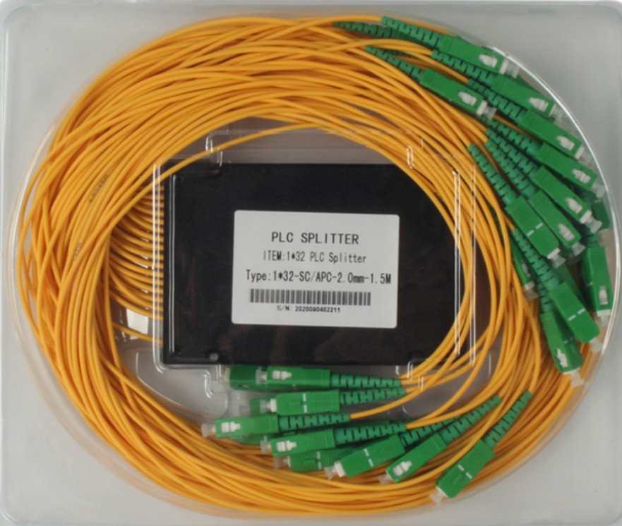 SC APC 1x32 Splitter Cáp quang cho 2.0MM Bím tóc 1260nm - Chiều dài làm việc 1650nm