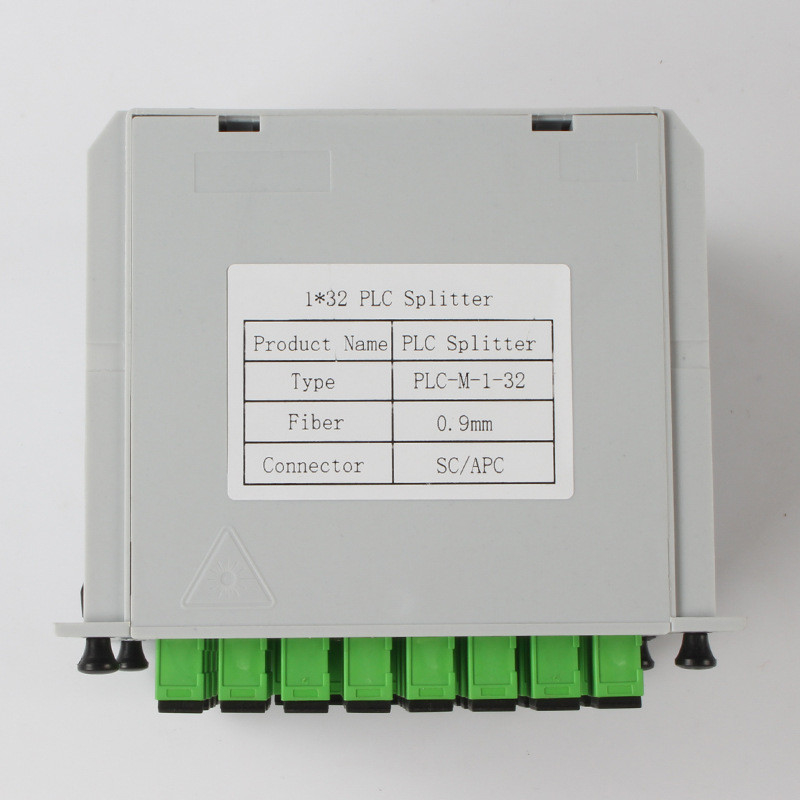 1X32 Fibre PLC Splitter SC APC Connector 1310nm RL 55db Fiber 0.9mm