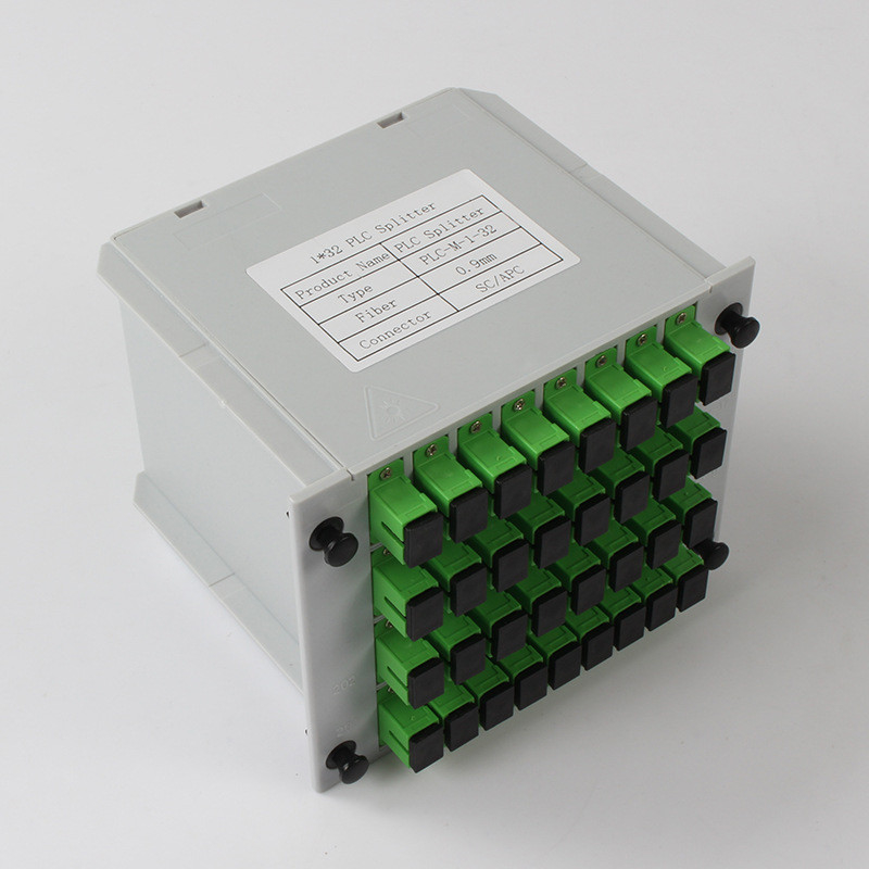 1X32 Fibre PLC Splitter SC APC Connector 1310nm RL 55db Fiber 0.9mm